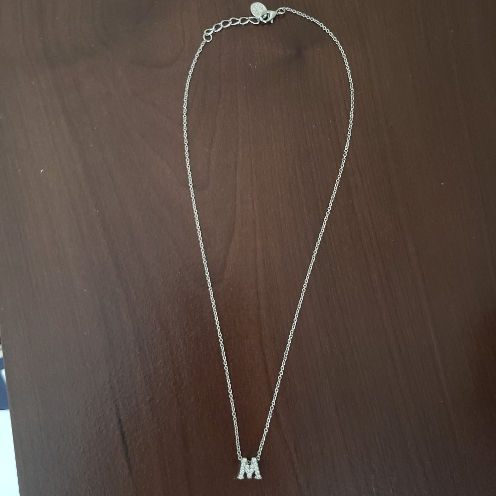 "M" Rinestone Necklace - Picture 2 of 4